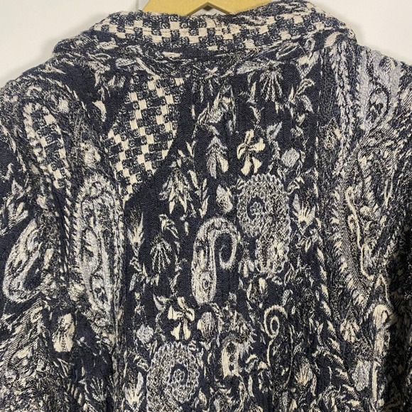Laura Ashley Women's XL Textured Paisley Mixed Media Blazer Boho Lagenlook - Picture 8 of 14